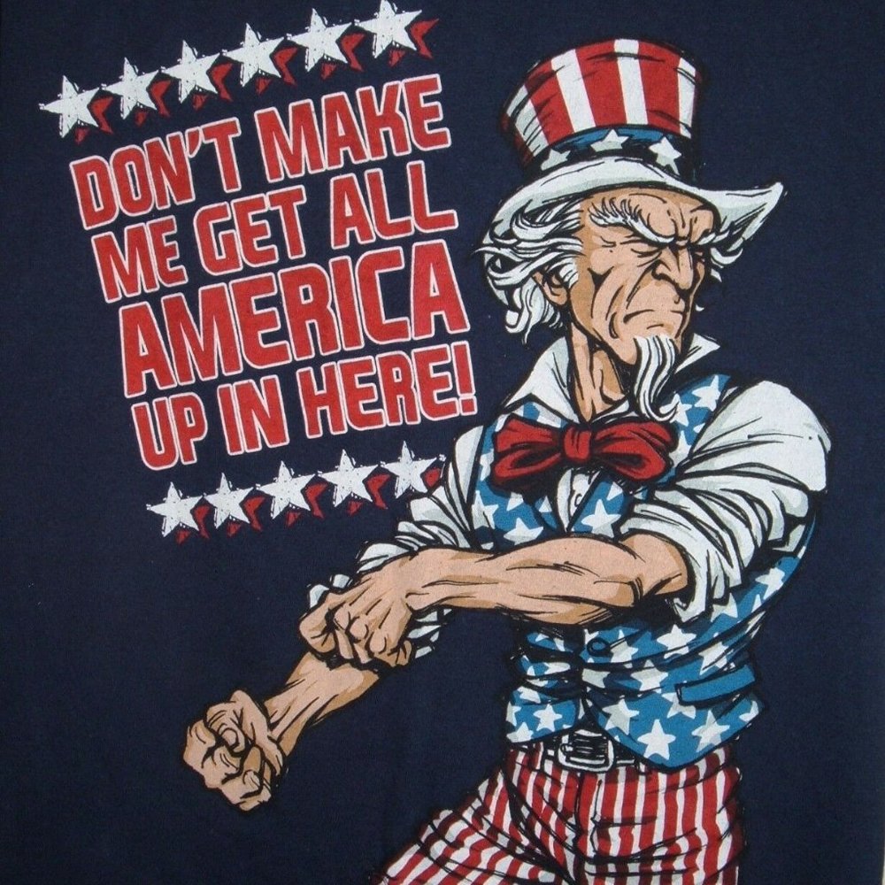 Liquid Blue Tee Mens Uncle Sam All america Sz M